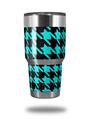 Skin Decal Wrap for Yeti Tumbler Rambler 30 oz Houndstooth Neon Teal on Black (TUMBLER NOT INCLUDED)