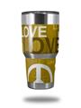 Skin Decal Wrap for Yeti Tumbler Rambler 30 oz Love and Peace Yellow (TUMBLER NOT INCLUDED)
