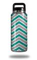 Skin Decal Wrap for Yeti Rambler Bottle 36oz Zig Zag Teal and Gray (YETI NOT INCLUDED)