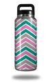 Skin Decal Wrap for Yeti Rambler Bottle 36oz Zig Zag Teal Pink and Gray (YETI NOT INCLUDED)