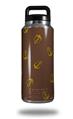 Skin Decal Wrap for Yeti Rambler Bottle 36oz Anchors Away Chocolate Brown (YETI NOT INCLUDED)