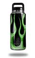 Skin Decal Wrap for Yeti Rambler Bottle 36oz Metal Flames Green (YETI NOT INCLUDED)