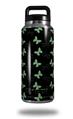 Skin Decal Wrap for Yeti Rambler Bottle 36oz Pastel Butterflies Green on Black (YETI NOT INCLUDED)