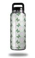 Skin Decal Wrap for Yeti Rambler Bottle 36oz Pastel Butterflies Green on White (YETI NOT INCLUDED)