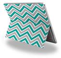 Decal Style Vinyl Skin for Microsoft Surface Pro 4 - Zig Zag Teal and Gray -  (SURFACE NOT INCLUDED)