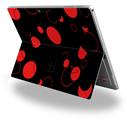 Decal Style Vinyl Skin for Microsoft Surface Pro 4 - Lots of Dots Red on Black -  (SURFACE NOT INCLUDED)