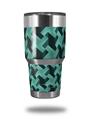 WraptorSkinz Skin Wrap compatible with RTIC 30oz ORIGINAL 2017 AND OLDER Tumblers Retro Houndstooth Seafoam Green (TUMBLER NOT INCLUDED)