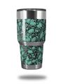WraptorSkinz Skin Wrap compatible with RTIC 30oz ORIGINAL 2017 AND OLDER Tumblers Scattered Skulls Seafoam Green (TUMBLER NOT INCLUDED)