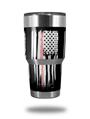 WraptorSkinz Skin Wrap compatible with RTIC 30oz ORIGINAL 2017 AND OLDER Tumblers RTIC 30oz Brushed USA American Flag Pink Line (TUMBLER NOT INCLUDED)