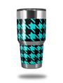 WraptorSkinz Skin Wrap compatible with RTIC 30oz ORIGINAL 2017 AND OLDER Tumblers Houndstooth Neon Teal on Black (TUMBLER NOT INCLUDED)