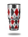 WraptorSkinz Skin Wrap compatible with RTIC 30oz ORIGINAL 2017 AND OLDER Tumblers Argyle Red and Gray (TUMBLER NOT INCLUDED)