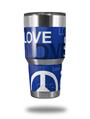 WraptorSkinz Skin Wrap compatible with RTIC 30oz ORIGINAL 2017 AND OLDER Tumblers Love and Peace Blue (TUMBLER NOT INCLUDED)