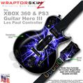 Lightning Blue WraptorSkinz  Skin fits XBOX 360 & PS3 Guitar Hero III Les Paul Controller (GUITAR NOT INCLUDED)