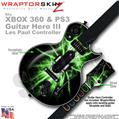 Lightning Green WraptorSkinz  Skin fits XBOX 360 & PS3 Guitar Hero III Les Paul Controller (GUITAR NOT INCLUDED)