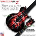 Lightning Red WraptorSkinz  Skin fits XBOX 360 & PS3 Guitar Hero III Les Paul Controller (GUITAR NOT INCLUDED)
