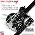 Metal Flames Chrome Skin by WraptorSkinz TM fits Nintendo Wii Guitar Hero III (3) Les Paul Controller (GUITAR NOT INCLUDED)