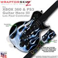 Metal Flames Blue WraptorSkinz  Skin fits XBOX 360 & PS3 Guitar Hero III Les Paul Controller (GUITAR NOT INCLUDED)