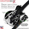 Metal Flames Chrome WraptorSkinz  Skin fits XBOX 360 & PS3 Guitar Hero III Les Paul Controller (GUITAR NOT INCLUDED)