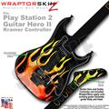 PS2 Guitar Hero II Kramer Metal Flames Faceplate Skin