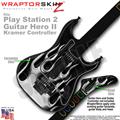 PS2 Guitar Hero II Kramer Metal Flames Chrome Faceplate Skin