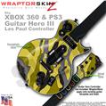 Camouflage Yellow WraptorSkinz  Skin fits XBOX 360 & PS3 Guitar Hero III Les Paul Controller (GUITAR NOT INCLUDED)