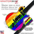 Rainbow Stripes WraptorSkinz  Skin fits XBOX 360 & PS3 Guitar Hero III Les Paul Controller (GUITAR NOT INCLUDED)