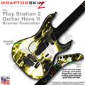 PS2 Guitar Hero II Kramer Radioactive Yellow Faceplate Skin