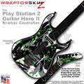 PS2 Guitar Hero II Kramer Abstract 02 Green Faceplate Skin