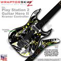 PS2 Guitar Hero II Kramer Abstract 02 Yellow Faceplate Skin