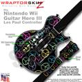 Kearas Peace Signs on Black Skin by WraptorSkinz TM fits Nintendo Wii Guitar Hero III (3) Les Paul Controller (GUITAR NOT INCLUDED)