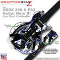 Abstract 02 Blue WraptorSkinz  Skin fits XBOX 360 & PS3 Guitar Hero III Les Paul Controller (GUITAR NOT INCLUDED)