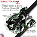 Abstract 02 Green WraptorSkinz  Skin fits XBOX 360 & PS3 Guitar Hero III Les Paul Controller (GUITAR NOT INCLUDED)