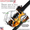 Chrome Drip on Fire WraptorSkinz  Skin fits XBOX 360 & PS3 Guitar Hero III Les Paul Controller (GUITAR NOT INCLUDED)