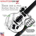 Chrome Drip on White WraptorSkinz  Skin fits XBOX 360 & PS3 Guitar Hero III Les Paul Controller (GUITAR NOT INCLUDED)