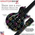 Kearas Peace Signs on Black WraptorSkinz  Skin fits XBOX 360 & PS3 Guitar Hero III Les Paul Controller (GUITAR NOT INCLUDED)
