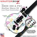 Kearas Peace Signs on White WraptorSkinz  Skin fits XBOX 360 & PS3 Guitar Hero III Les Paul Controller (GUITAR NOT INCLUDED)