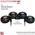 Chrome Skull on Black Skin by WraptorSkinz fits Rock Band Drum Set for Nintendo Wii, XBOX 360, PS2 & PS3 (DRUMS NOT INCLUDED)