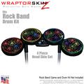 Kearas Flowers on Black Skin by WraptorSkinz fits Rock Band Drum Set for Nintendo Wii, XBOX 360, PS2 & PS3 (DRUMS NOT INCLUDED)