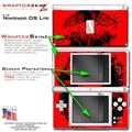 Nintendo DS Lite Skin Big Kiss Lips Black on Red WraptorSkinz Kit by TuneTattooz