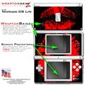 Nintendo DS Lite Skin Big Kiss Lips Red on Black WraptorSkinz Kit by TuneTattooz