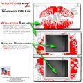 Nintendo DS Lite Skin Big Kiss Lips Red on White WraptorSkinz Kit by TuneTattooz