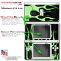 Nintendo DS Lite Skin Metal Flames Green WraptorSkinz Kit by TuneTattooz