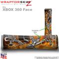 Chrome Skulls on Fire Skin by WraptorSkinz TM fits XBOX 360 Factory Faceplates