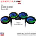 Alecias Swirl 01 Blue Skin by WraptorSkinz fits Rock Band Drum Set for Nintendo Wii, XBOX 360, PS2 & PS3 (DRUMS NOT INCLUDED)
