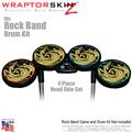 Alecias Swirl 02 Yellow Skin by WraptorSkinz fits Rock Band Drum Set for Nintendo Wii, XBOX 360, PS2 & PS3 (DRUMS NOT INCLUDED)