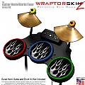 Metal Flames Chrome Skin by WraptorSkinz fits Guitar Hero 4 World Tour Drum Set for Nintendo Wii, XBOX 360, PS2 & PS3 (DRUMS NOT INCLUDED)