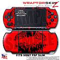 Big Kiss Lips Black on Red WraptorSkinz  Decal Style Skin fits Sony PSP Slim (PSP 2000)