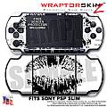 Big Kiss Lips Black on White WraptorSkinz  Decal Style Skin fits Sony PSP Slim (PSP 2000)