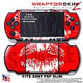 Big Kiss Lips White on Red WraptorSkinz  Decal Style Skin fits Sony PSP Slim (PSP 2000)