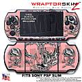 Chrome Skulls on Pink WraptorSkinz  Decal Style Skin fits Sony PSP Slim (PSP 2000)